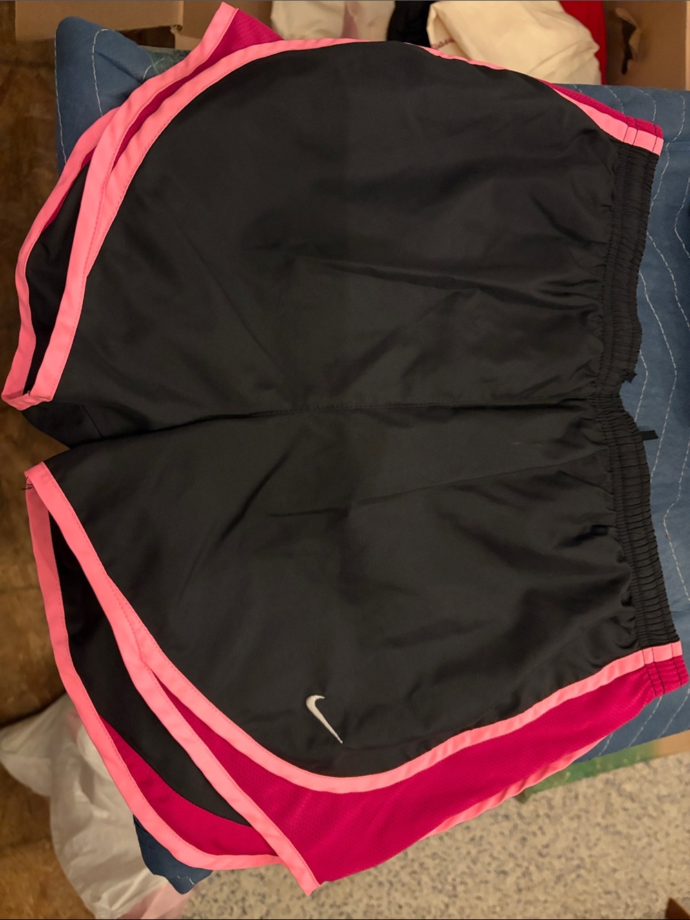Nike Black Athletic Shorts with Pink Trim